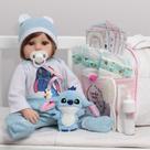 Bebê Realista Cabelinho Castanho Fio a Fio Roupa Stitch Bebê Realista Cabelinho Castanho Fio a Fio Roupa Stitch