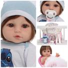 Bebê Realista Cabelinho Castanho Fio a Fio Roupa Stitch Bebê Realista Cabelinho Castanho Fio a Fio Roupa Stitch
