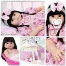 Bebê Reborn Abigail Fofa 100% Silicone Enxoval 20 Acessórios