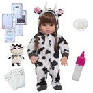 Bebê Reborn Articulado Realista Roupa De Vaquinha E Pelúcia
