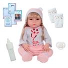 Bebê Reborn Boneca 46cm Girafinha Loira 100% Silicone