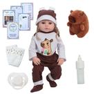 Bebê Reborn Boneca Corpo de Silicone Loira Kit Capivara