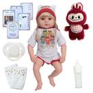 Bebe Reborn Boneca De Silicone Loira Com Labubu Itens