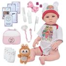 Bebê Reborn Boneca de Silicone Olhos Azuis 48cm Completa
