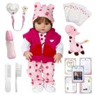 Bebê Reborn Boneca Girafinha Corpo de Silicone 27 Acessórios