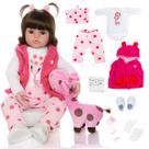 Bebê Reborn Boneca Girafinha Luxo Nova Realista de Silicone Pode Dar Banho Envio Imediato