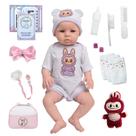 Bebê Reborn Boneca Grande Corpo Silicone Bolsa Itens Labubu