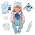 Bebê Reborn Boneca Loira Cabelo Longo Stitch Com Acessórios