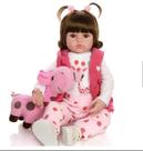 Bebê Reborn Boneca Menina Roupa Girafinha Pode Dar Banho Silicone Realista 48cm