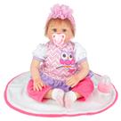 Bebê Reborn Boneca Realista Articulada Com Enxoval Chupeta Tapete E Mamadeira
