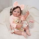 Bebê Reborn Boneca Realista Brastoy 55cm Boneca de Silicone Kit Conjunto de Roupa Chupeta Mamadeira e Pelúcia Original