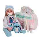 Bebê Reborn Boneca Realista Loira 100% Silicone Bolsa Itens