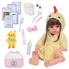 Bebê Reborn Boneca Realista Roupão Plush Com Bolsa Itens