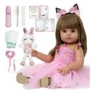 Bebê Reborn Boneca Silicone Menina Olhos Castanhos Original 55cm