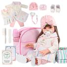 Bebê Reborn Boneca Turbante Silicone Menina Pode Dar Banho