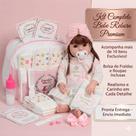 Bebê Reborn Boneca Turbante Silicone Menina Pode Dar Banho