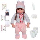 Bebê Reborn Boneca Valentina Girafinha Cabelo Longo + Itens