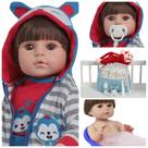 Bebê Reborn Boneco Masculino 46cm Macaco Corpo Silicone