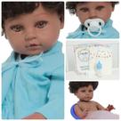 Bebê Reborn Boneco Masculino Negro Conjunto Pagão Azul Bebê Reborn Boneco Masculino Negro Conjunto Pagão Azul