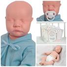 Bebê Reborn Careca com Fraldas e Chupeta em Silicone