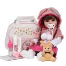 Bebê Reborn Cegonha Dolls Cabelos Castanhos Longos Vinil