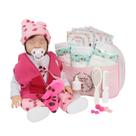 Bebê Reborn com Bolsa Maternidade e Roupinha de Girafinha