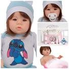 Bebê Reborn com Cabelo Fio a Fio e Acessórios Stitch