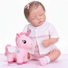 Bebê Reborn Corpo Silicone Menina Olhos Fechados NEW HAPPY