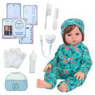 Bebe Reborn De Silicone Menino Cabelo Fio a Fio Kit Itens
