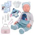 Bebe Reborn De Silicone Recém Nascida Stitch + Acessórios