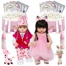 Bebê Reborn Gêmeas Girafa Loira Coelha Morena Kit 44 Itens Bebê Reborn Gêmeas Girafa Loira Coelha Morena Kit 44 Itens