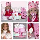 Bebe Reborn Girafinha Boneca Loira Pano Metoo Enxoval Luxo