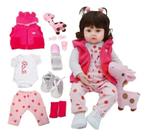 Bebe Reborn Girafinha Menina 100% Silicone 48cm