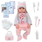 Bebê Reborn Girafinha Realista Silicone Com Bolsa Kit Itens