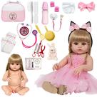 Bebe Reborn Loira Princesa 46cm Enxoval Completo Pode Banho Bebe Reborn Loira Princesa 46cm Enxoval Completo Pode Banho