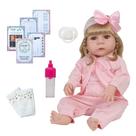 Bebê Reborn Loira Realista Pijama Roupão Rosa Envio Imediato Bebê Reborn Loira Realista Pijama Roupão Rosa Envio Imediato