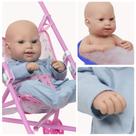 Bebe Reborn Masculino 100% Silicone + Carrinho Pode Banho