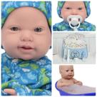 Bebe Reborn Masculino Corpo 100% Silicone Olho Azul + Itens