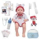 Bebê Reborn Masculino Príncipe 43cm Roupa Patrulha Canina