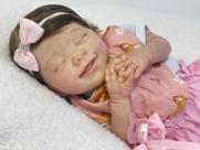 Bebê Reborn Menina Ana Dolls Feito À Mão Dormindo 50cm