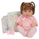 Bebê Reborn Menina Cabelo Fio a Fio Corpo de Silicone Fofa