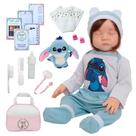 Bebê Reborn Menina Cabelo Implantado Fio a Fio Stitch Fofa