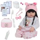 Bebê Reborn Menina Morena Com Lindo Conjunto Bolsa Itens Bebê Reborn Menina Morena Com Lindo Conjunto Bolsa Itens