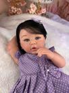 Bebê Reborn Menina Morena Olhos Azuis Com Enxoval Completo