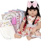 Bebê Reborn Menina Morena Princesa 52cm Lindos Acessórios