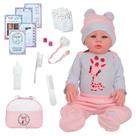 Bebê Reborn Menina Princesa Corpo de Silicone Roupa Girafa