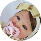 Bebe Reborn Menina Realista Corpo de Pano Olhos Azuis