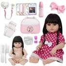 Bebê Reborn Menina Realista Vestido Rosa Enxoval Completo