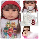Bebe Reborn Menina Recém Nascida Silicone Acessórios Pelúcia