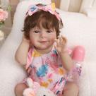 Bebê Reborn Menina Silicone 48cm Boneca Olhos Castanhos Pode dar Banho Brastoy Com Acessórios